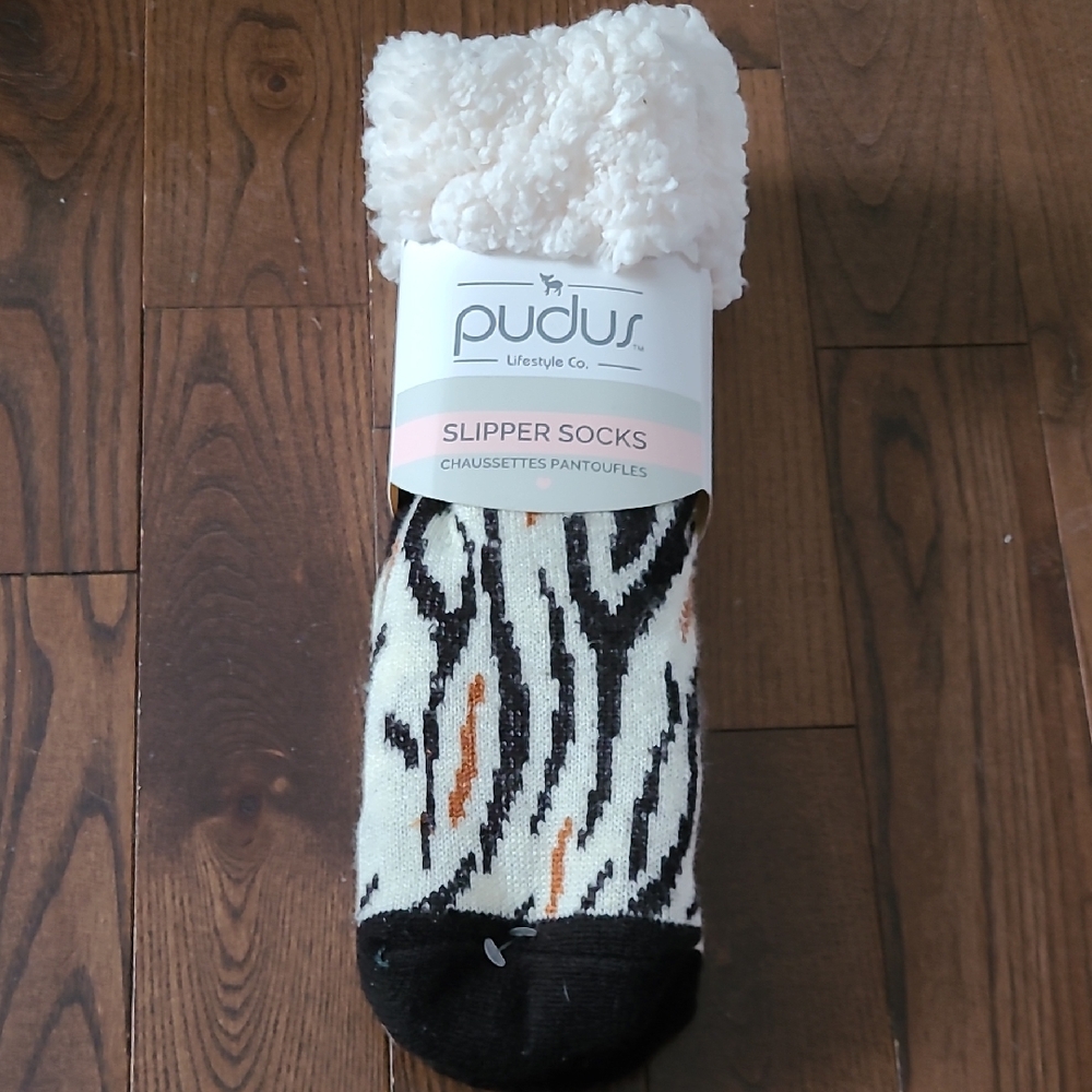 New Pudus Slipper Socks With Plush Lining One Size